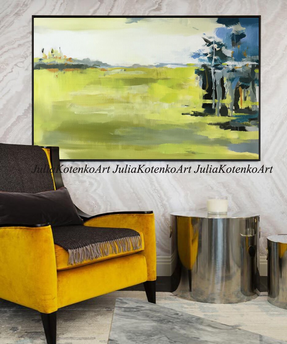 Landscape Abstract Acrylic Painting Landscape Art Wall Art On Etsy