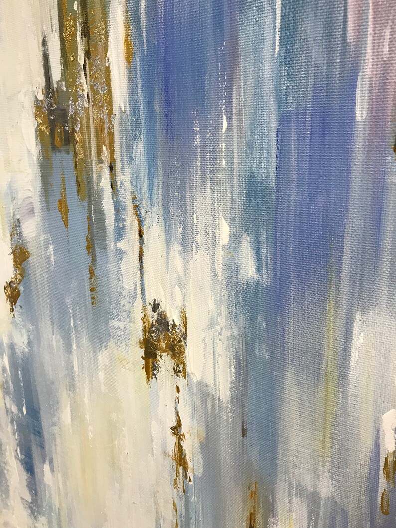 Oversized Abstract Painting Gold Leaf Painting Large Wall Etsy