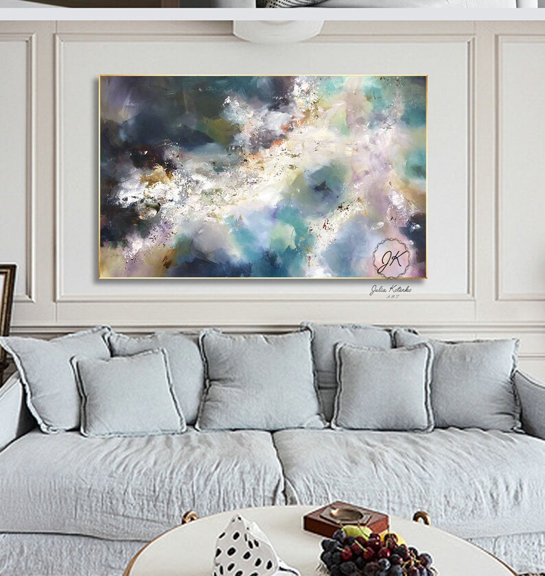 Large Wall Art Bedroom Above Bed Abstract Oil Painting Etsy