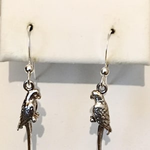 Antiqued Sterling Silver Parrot Earrings           224