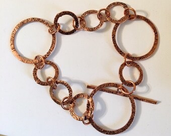 Copper Big and Small Link Bracelet          657