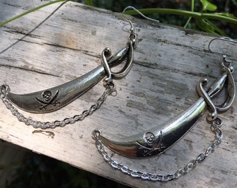 Sword with Skull and Cross Swords Earrings        535