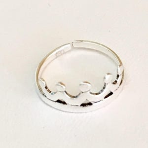 Sterling Silber Kronen-Zehenring 995