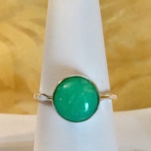 Sterling Silver Chrysoprase Ring 978 image 2