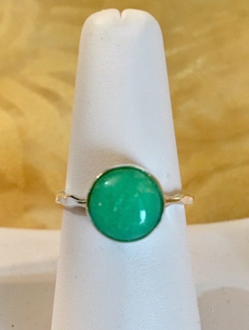 Sterling Silver Chrysoprase Ring 978 image 2