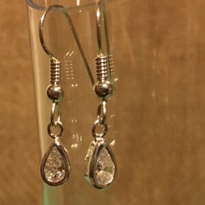 CZ Pear Shape Sterling Silver Earrings          548