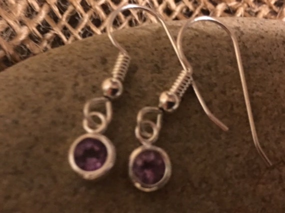 Sterling Silver Amethyst Earrings 446