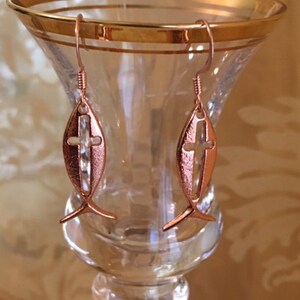 Copper Fish with Cross Earrings                  247