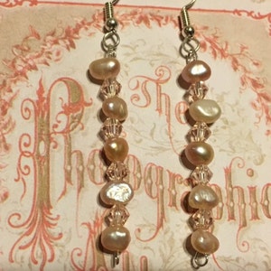 Sterling Silver Pearl and Crystal Earrings 470 image 1