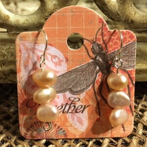 Sterling Silver Trio of Freshwater Pearls Earrings       484