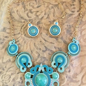 Green Blue Jewelry Set Costume/Fashion 602 image 2