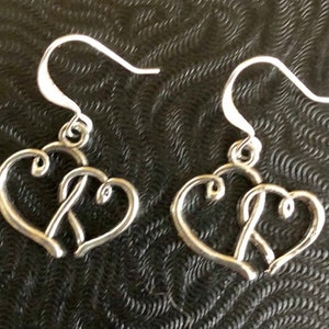 Boucles d&#39;oreilles double coeur 522