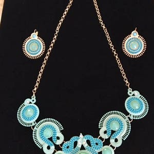 Green Blue Jewelry Set Costume/Fashion 602 image 1