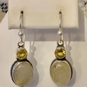 Sterling Silver Rutilated Quartz Earrings       412
