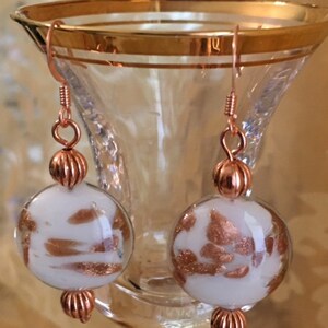 Lampworked Glass and Copper Earrings        240