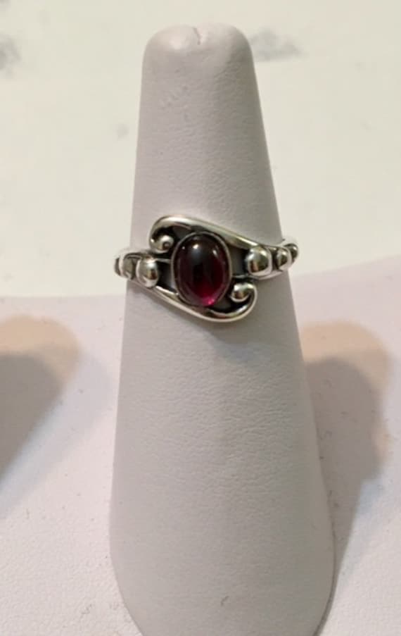 Sterling Silver Garnet Ring         939