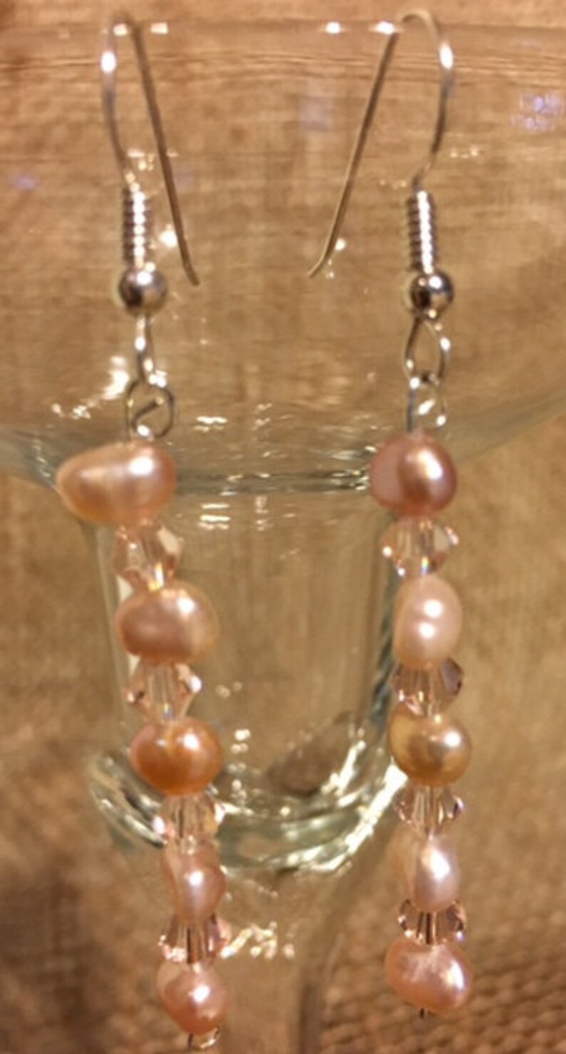 Sterling Silver Pearl and Crystal Earrings 470 image 2