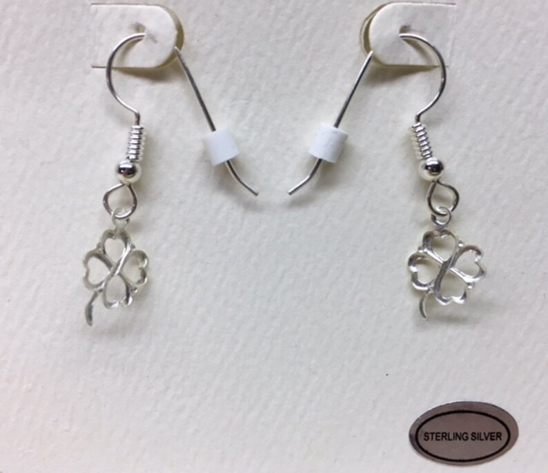 Four Leaf Clover Sterling Silver Earrings 369 image 3