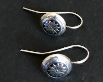 Antiqued Sterling Silver Circle of Life Concho Earrings              280