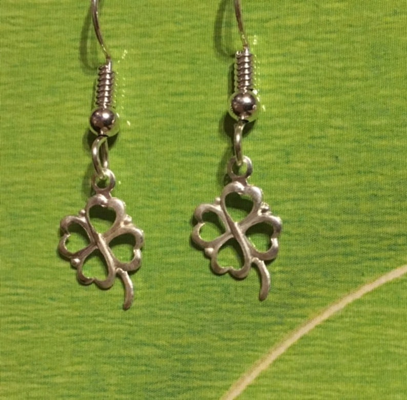 Four Leaf Clover Sterling Silver Earrings 369 image 1