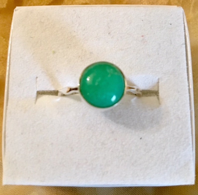 Sterling Silver Chrysoprase Ring 978 image 3