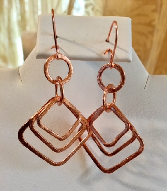 Diamond Shapes Copper Earrings              270