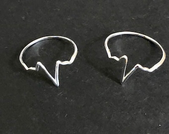 Bague battement de coeur en argent sterling 942
