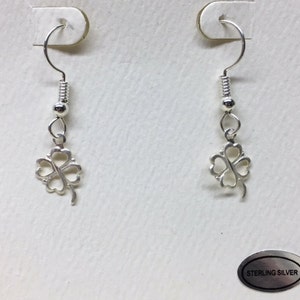 Four Leaf Clover Sterling Silver Earrings 369 image 2