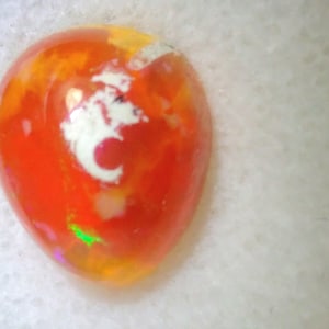 Spectacular Untreated Natural Mexican Fire Opal With Matrix 3.82 Ct.Size 11.8-X 9.8 mm