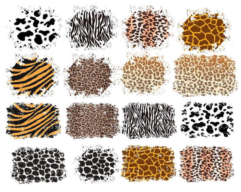 16 Animal Skins Sublimation Backgrounds 