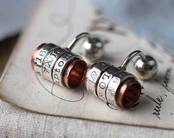 Silver and Copper Personalised Cufflinks