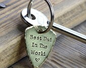 Guitar Pick Brass Personalised Keyring