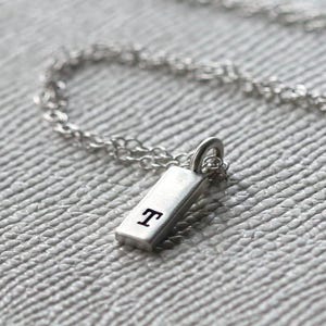 Personalised Initial Ingot Bar Necklace