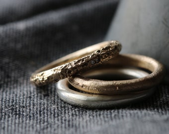 Sand Cast Gold Ring, Sandcast Ring, 9ct Gold, 18ct Gold, Rose Gold, White Gold, Organic Textured Ring, Rustic Xmas Christmas Gift