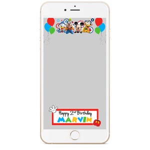 Mickey Mouse Clubhouse Geburtstag Snapchat Filter, Mickey Mouse Snapchat Lense, benutzerdefinierter Filter