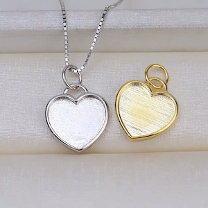 Massiv Sterling Silber mit 18k vergoldet Anhänger Fassung, Anhänger Montage, Anhänger Rohling zur Schmuckherstellung, Geschenk DIY