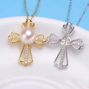 Massive 925 Sterling Silber Anhängerfassung, Kreuzfassung ohne Kette, Anhängerrohling, Schmuck DIY, Schmuckanhänger, Geschenk DIY—NT135