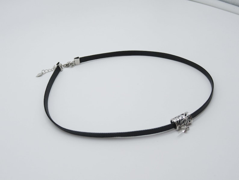 1pc solid sterling silver necklace setting,wax cord choker mounting, necklace blank without pearl, statement jewelry DIY, gift DIY image 3