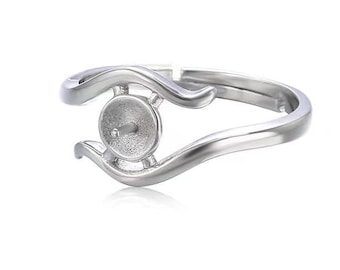 925 sterling silver ring setting for pearl or gems, pearl ring mountings, wholesale ring blank, jewelry DIY, gift DIY