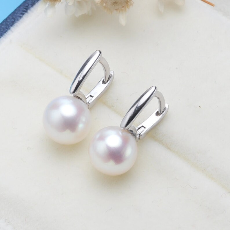 jewelry DIY Big version 1 pair solid 925 sterling silver earring setting earring mounting for pearl or gem gift DIY-EP074 earring blank