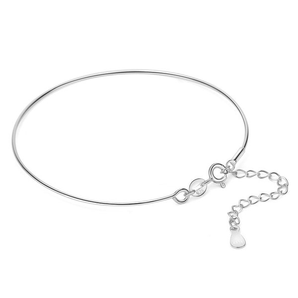 925 Sterling Silver Bracelet Setting avec extrémités de vis pour perles de perceuses traversantes, en gros bricolage vide bracelet perle faisant des découvertes