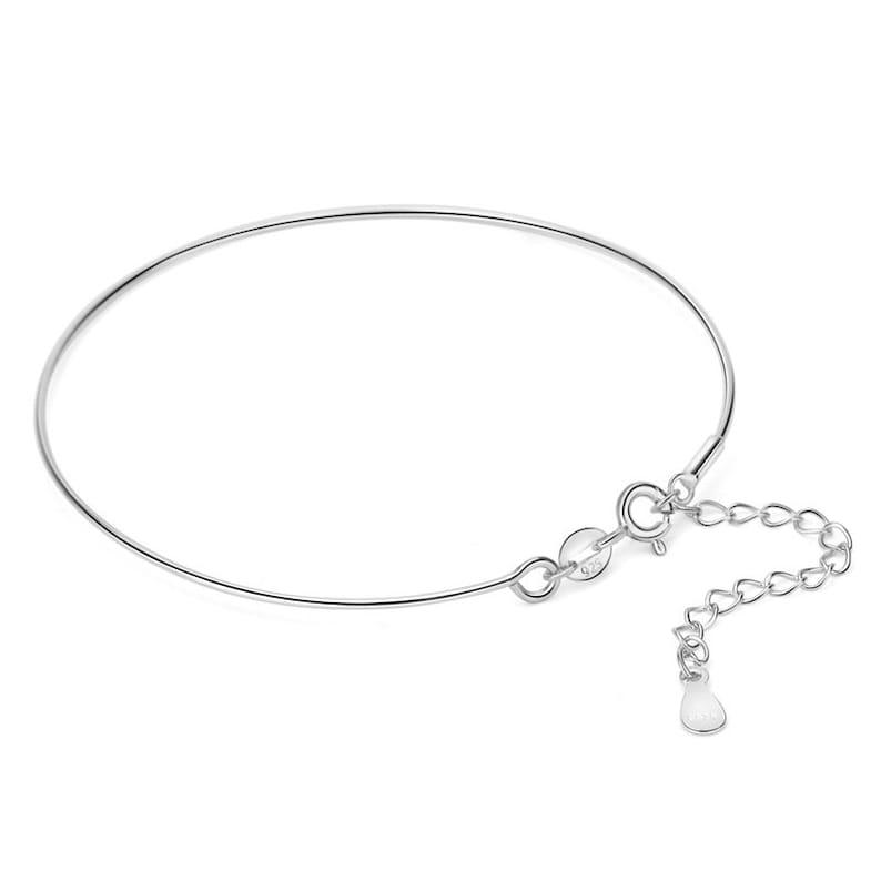 925 Sterling Silver Bracelet Setting with screw ends for through drilles beads, wholesale DIY empty pearl bracelet making findings image 1