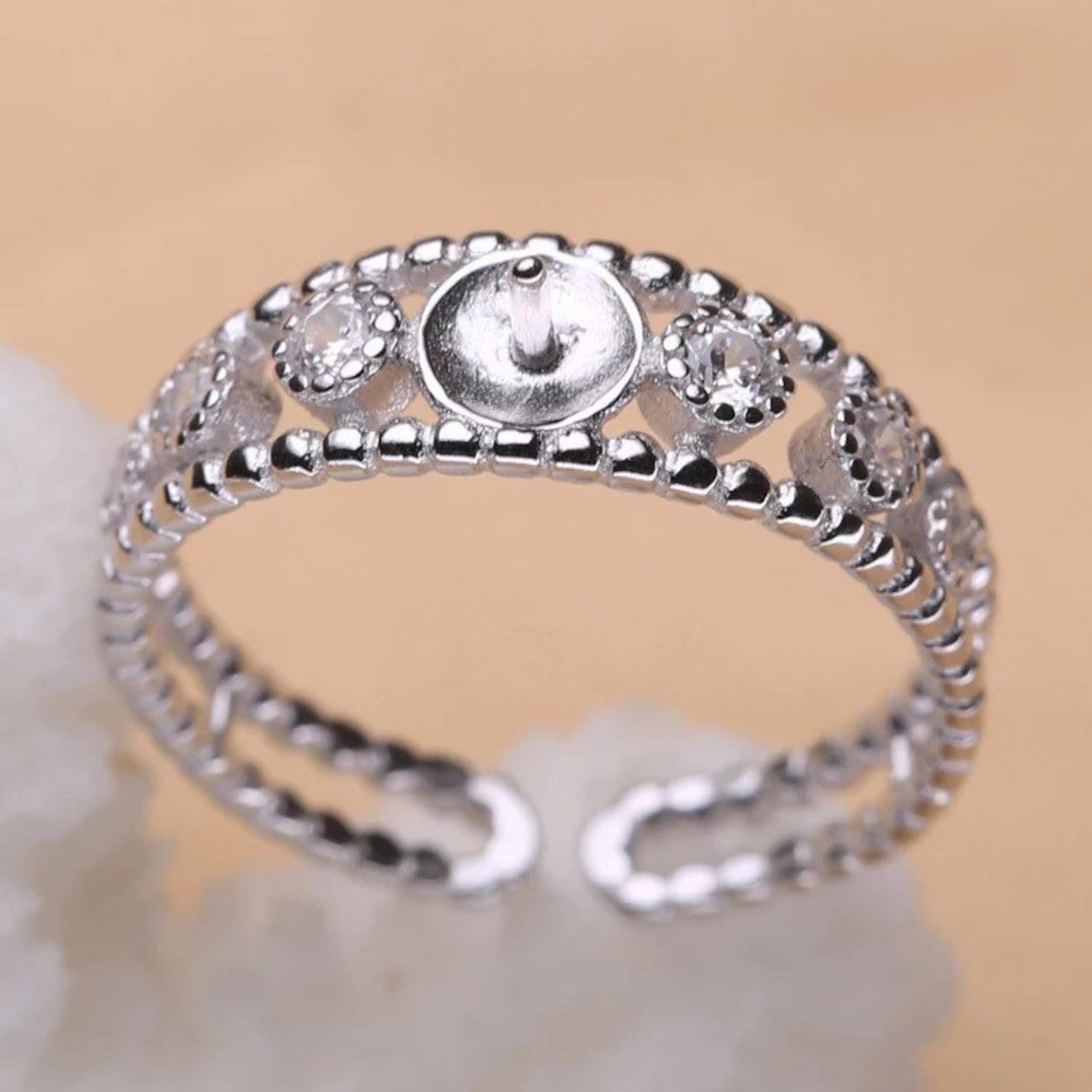 1 piece solid sterling silver ring setting ring mounting Etsy