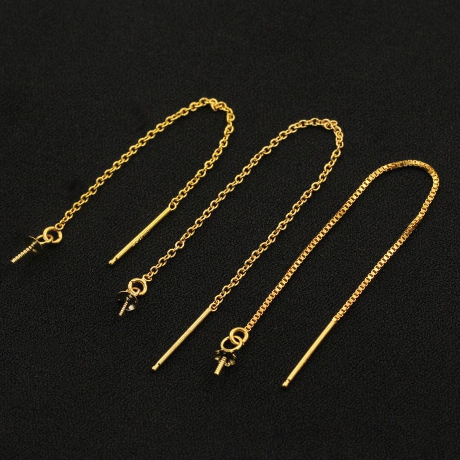 14K gold filled earring setting for half drilled pearl or bead, pearl earring mounts, earring blank, jewelry DIY, gift DIY