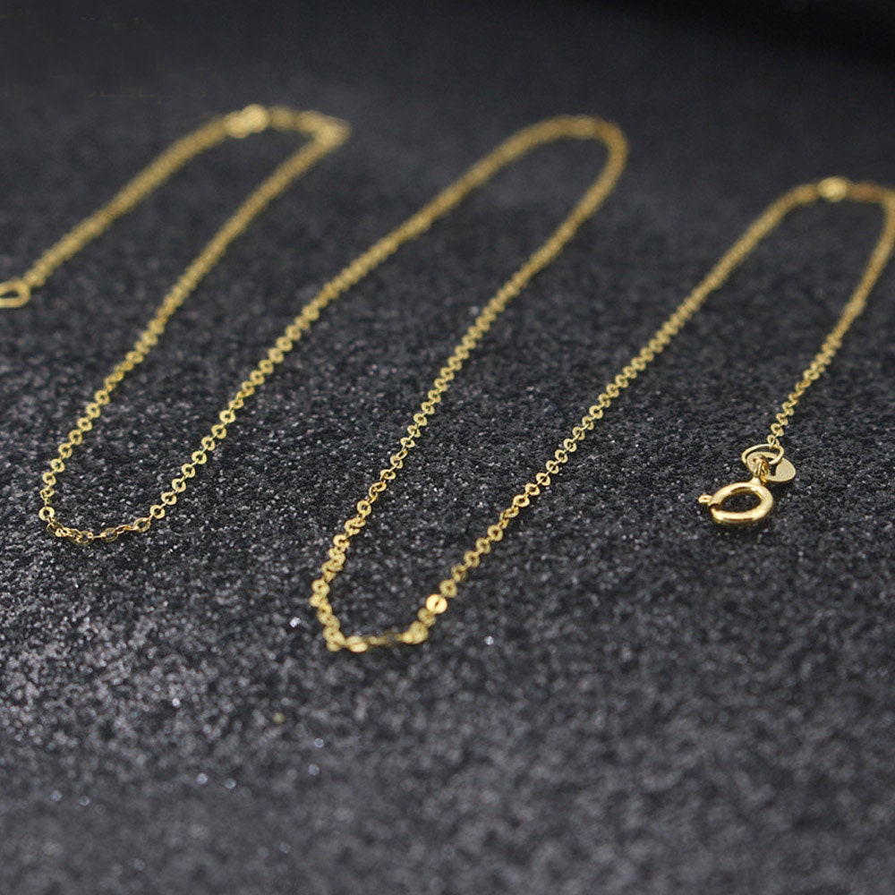 18K Solid Gold Chain Real 18K Gold Chain with Spring Clasp Etsy