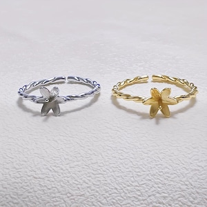 Solid 925 Sterling Silver ring setting for half drilled pearl or gems, pearl ring mountings, wholesale DIY ring making findings