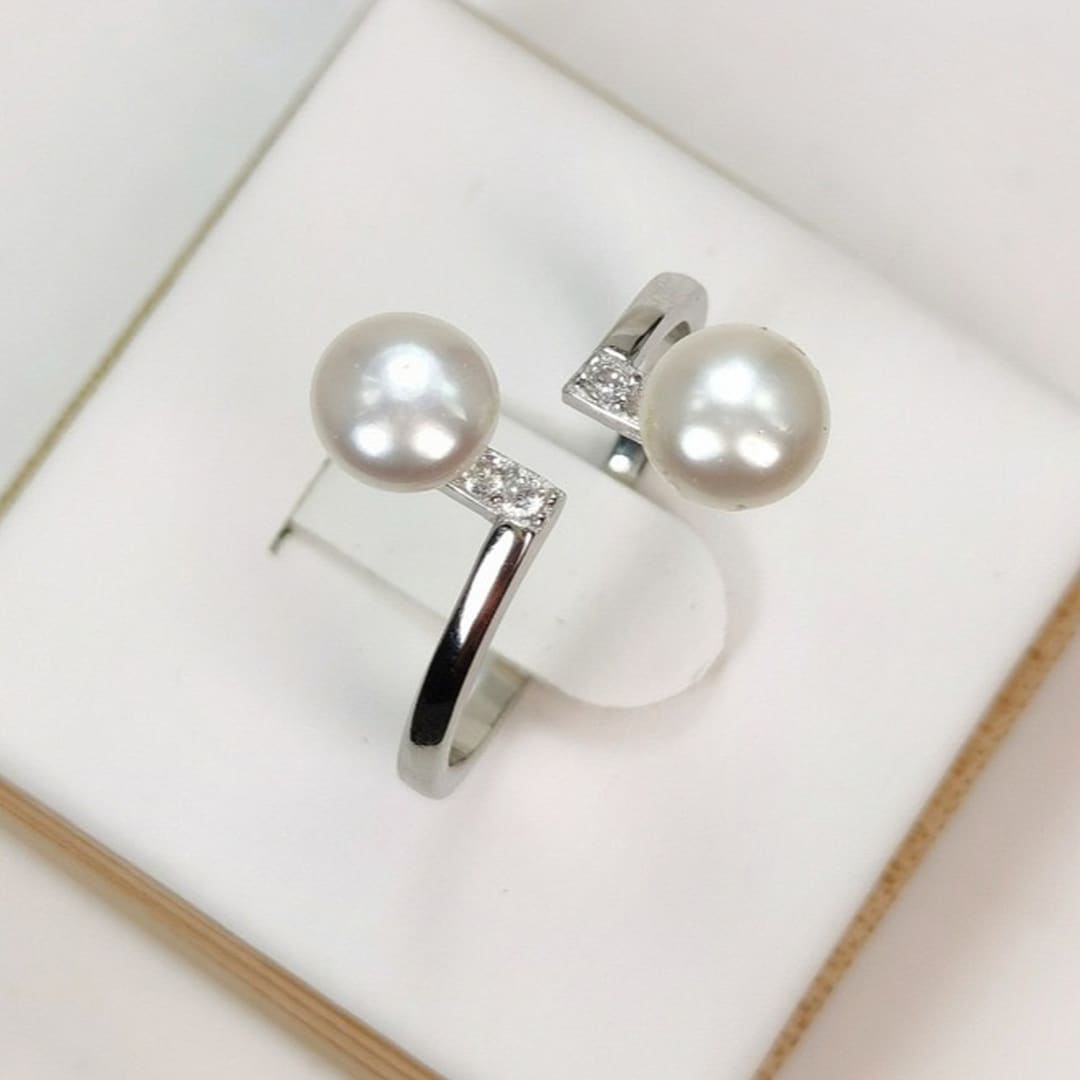 925 Sterling Silver Cubic Pearl Ring Mounting for Women, Wholesale ...