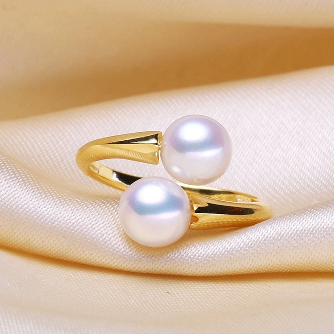 925 Sterling Silver Pearl Ring Mounting for Women, Wholesale Adjustable ...