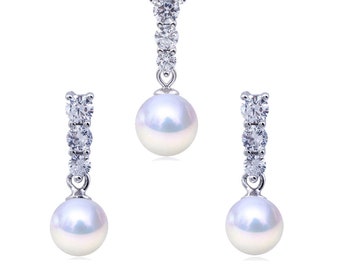 1 pc zircon solid sterling silver pendant setting, earring mounting, pendant blank without pearl, jewelry DIY, gift DIY--NT069