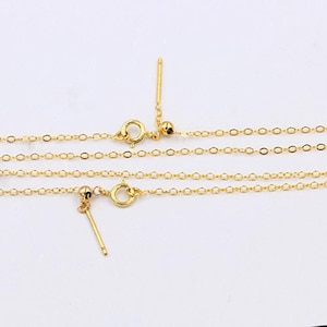 Collana riempita in oro 14K con perla o perlina semiforata, supporti per collana di perle, collana vuota, gioielli fai da te, regalo fai da te